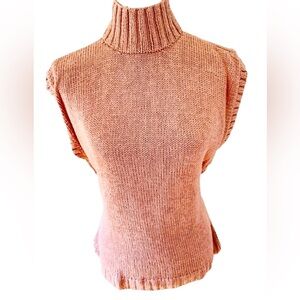 Peach Silk Sweater with Ribbed Texture